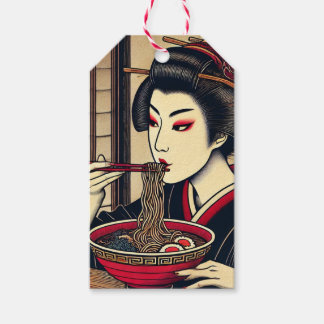 Japanese ramen kimono ukiyoe gift tags
