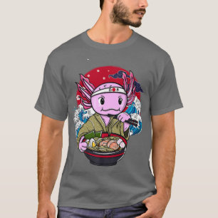 Japanese ramen noodles anime funny Japan aolotl wa T-Shirt