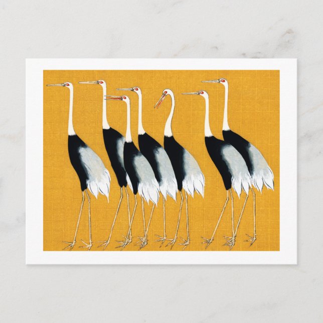 Japanese red crown crane - Ogata Korin - Art Postcard (Front)