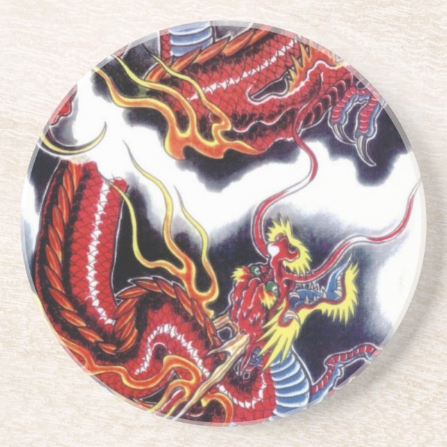 Japanese Red Dragon Coaster (Front)