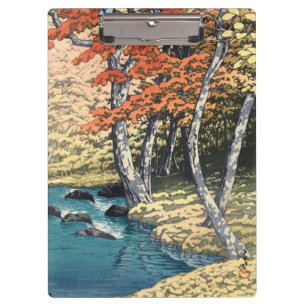 Japanese Red Maple River Shin-hanga Poster Clipboard