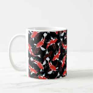 Japanese Red Pond Fishes - Koi Fish Pattern Coffee Mug