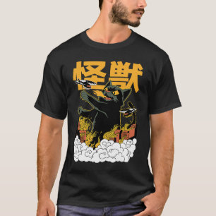 Japanese Retro Catzilla Kaiju Monster T-Shirt