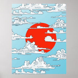 Japanese rising sun poster