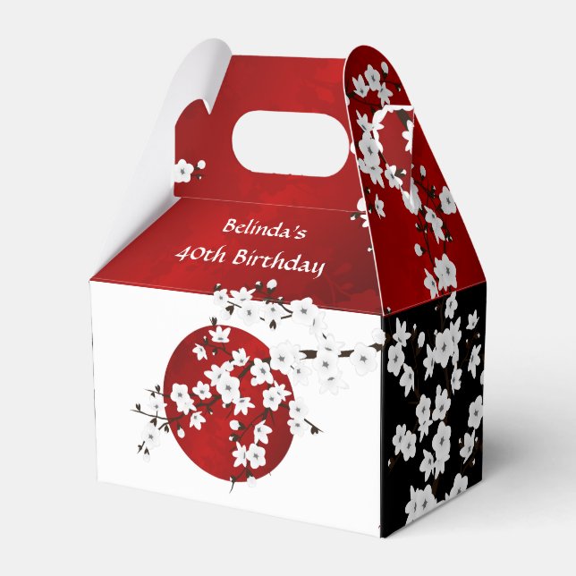 Japanese Rising Sun | Thank You  Birthday Favor Box (Front Side)