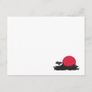 Japanese Rising Sun Wedding Writable Place Card