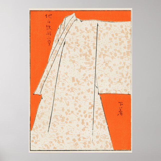 Japanese Robe Illustration from Shin Bijutsukai Poster (Front)