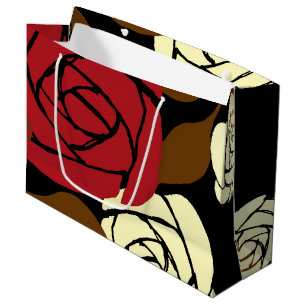 Japanese Rose Flower Design Large Gift Bag