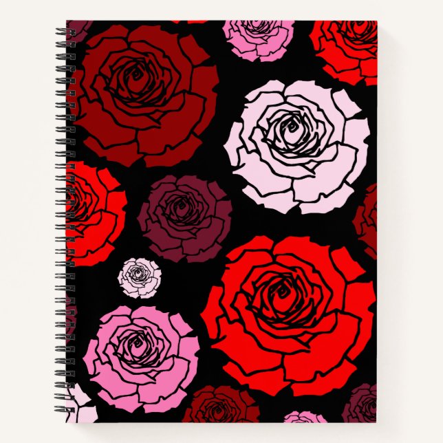 Japanese Rose Pattern Notebook (Front)