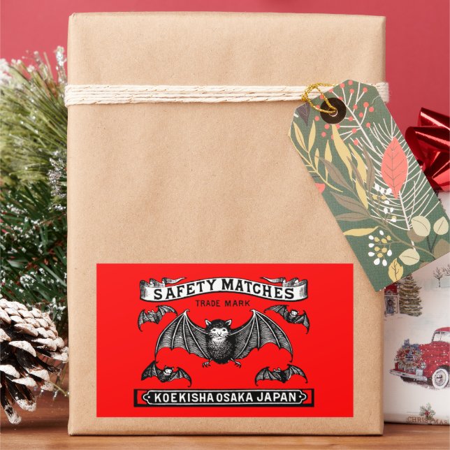 Japanese Safety Matches Art Bats Sticker (Holiday)