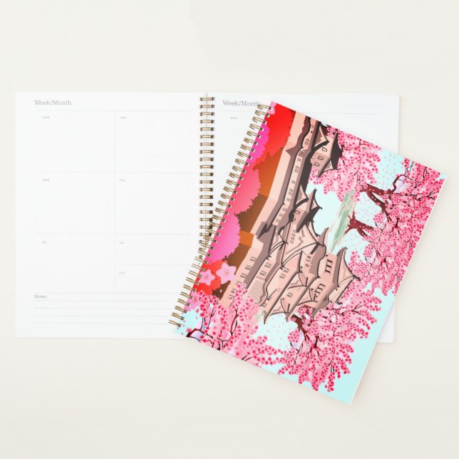 Japanese Sakura Castle Art – Cherry Blossom Spring Planner (Display)