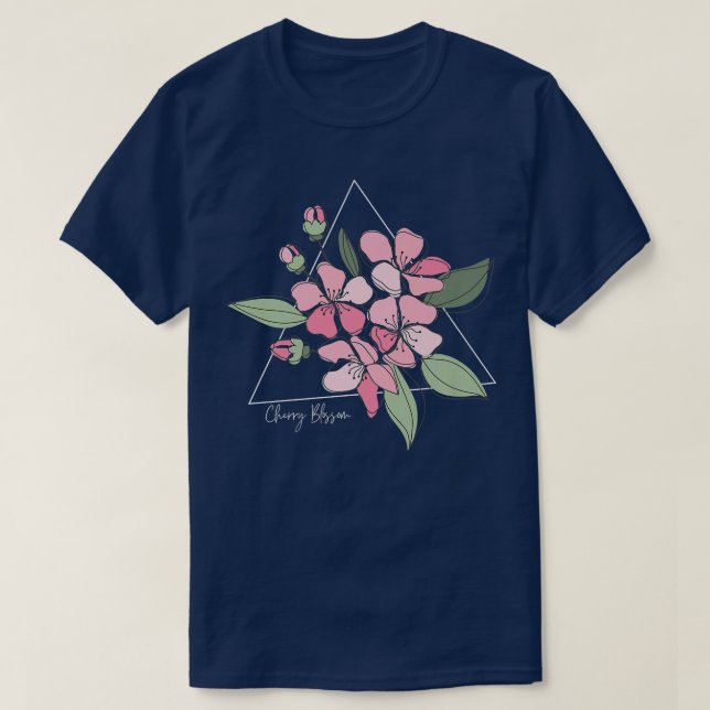 Japanese Sakura Cherry Blossom Flower Pink Spring T-Shirt (Design Front)