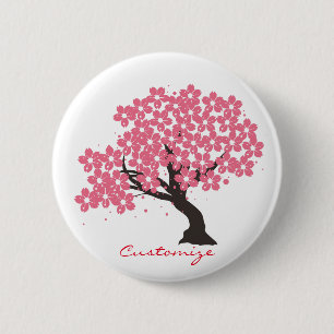 Japanese Sakura Cherry Blossoms Thunder_Cove 2 Inch Round Button
