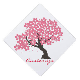 Japanese Sakura Cherry Blossoms Thunder_Cove Graduation Cap Topper
