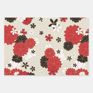 Japanese Sakura Design Traditional Seamless Wrappi Wrapping Paper Sheet