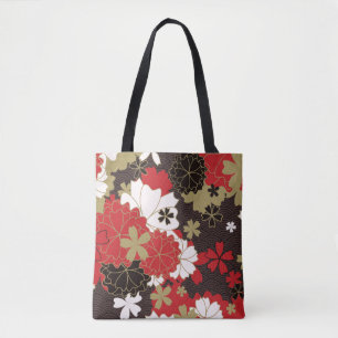Japanese Sakura Elegant Floral Pattern Tote Bag