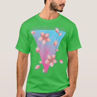 Japanese Sakura Flower Blossom 90s Vaporwave Cherr T-Shirt