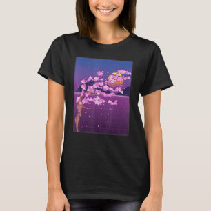 Japanese Sakura Flower Sunset Vaporwave Cherry Blo T-Shirt