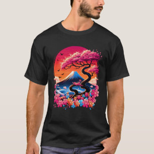 Japanese Sakura Garden Geisha Mount Fuji Cherry Bl T-Shirt