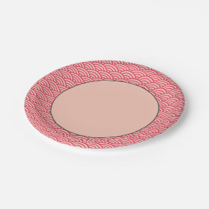 Japanese Sakura Koinobori Fish Scale Pattern Paper Plate
