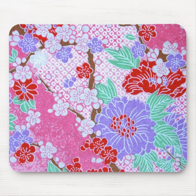 Japanese Sakura Pattern Mousepad (Front)