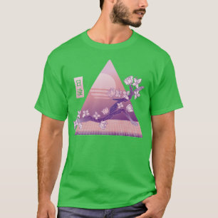 Japanese Sakura Pink Flower 80s Vaporwave Cherry B T-Shirt