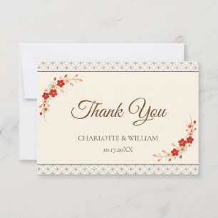 Japanese Sakura Shippo Thank You Card