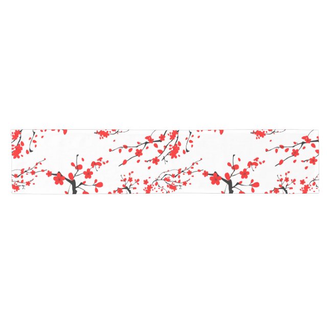 Japanese,Sakura tree,cherry blossom,floral art  Short Table Runner (Horizontal)