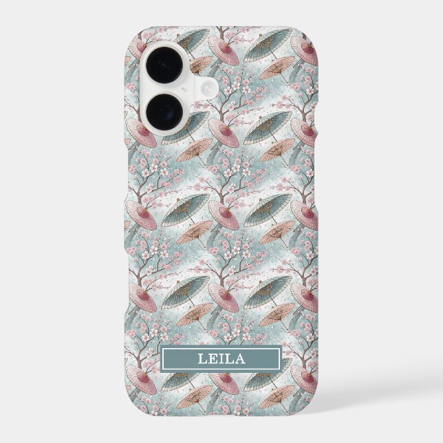 Japanese Sakura Umbrella Pattern Monogrammed (Back)
