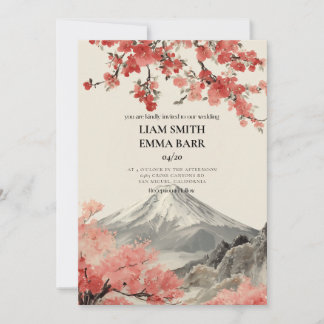 Japanese Sakura Wedding Invitation