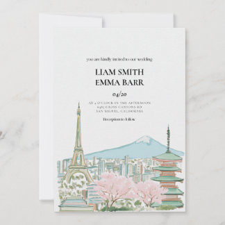 Japanese Sakura Wedding Invitation