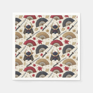 Japanese Samurai Armour & Katana Design Pattern Ar Napkin