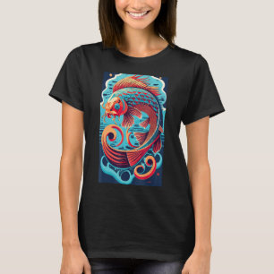 Japanese Samurai Art Aesthetic Koi Fish Graphic De T-Shirt