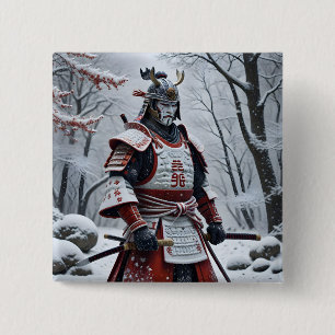 Japanese Samurai button