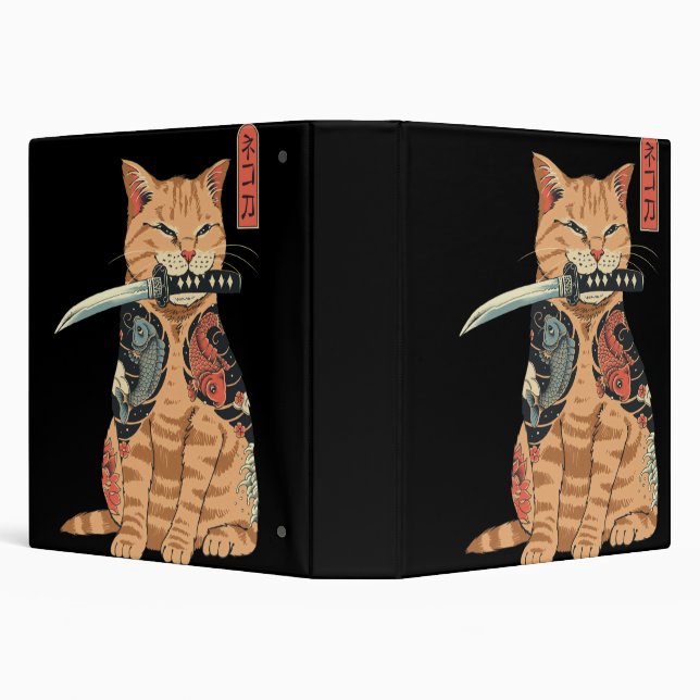 Japanese Samurai Cat Binder (Background)