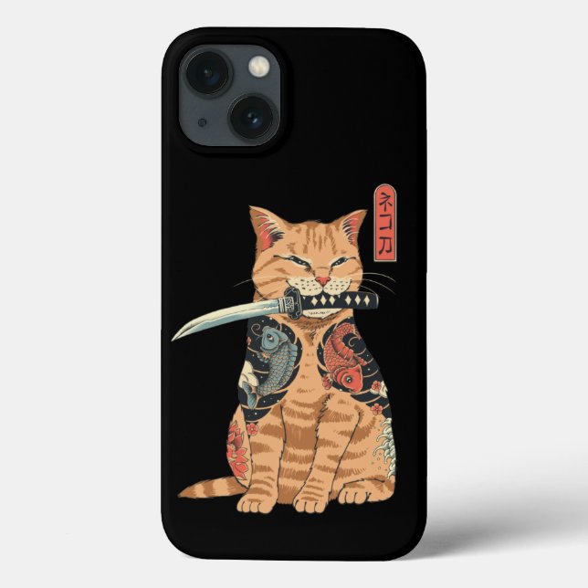 Japanese Samurai Cat  iPhone 13 Cases (Back)