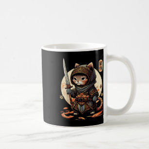 Japanese Samurai Cat Tattoo Kawaii Ninja Cat Coffee Mug