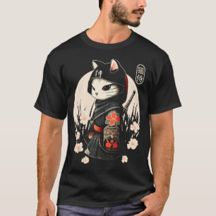 Japanese Samurai Cat Tattoo, Ninja Cat T-Shirt