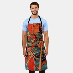 Japanese Samurai fighting monster Apron