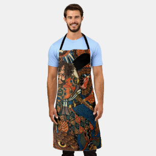 Japanese Samurai fighting monster Apron