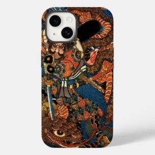 Japanese Samurai fighting monster Notebook Case-Mate iPhone 14 Case