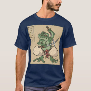 Japanese Samurai Frog Anime Manga DarkAcademia Vin T-Shirt