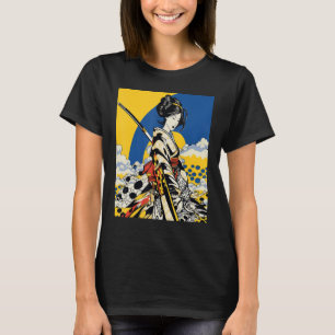 Japanese Samurai Girl Vintage Retro Sakura Cherry T-Shirt