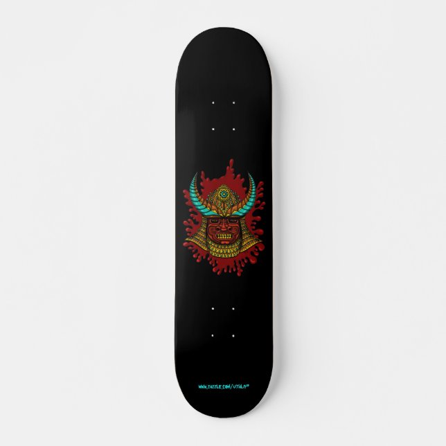 Japanese samurai helmet cool skateboard (Front)