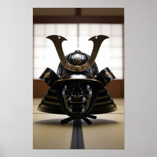 Japanese Samurai Helmet Poster