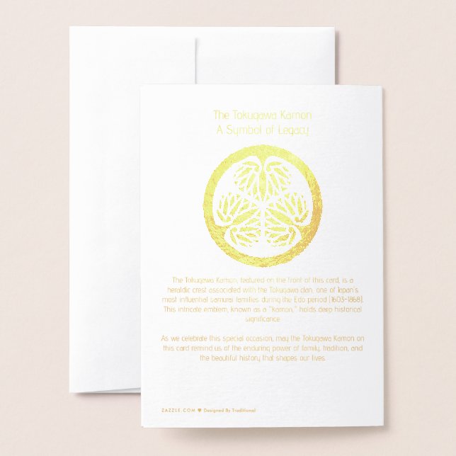 Japanese Samurai History Tokugawa Radiant  Foil Card (Back With Envelope)