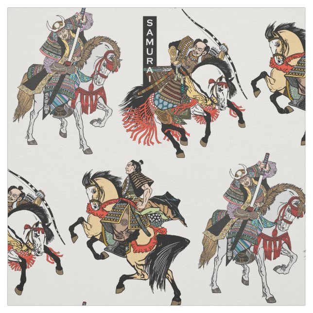 Japanese samurai horseman  fabric (Swatch)