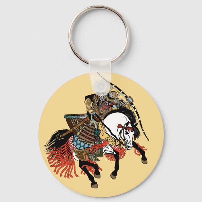 Japanese samurai horseman keychain (Front)
