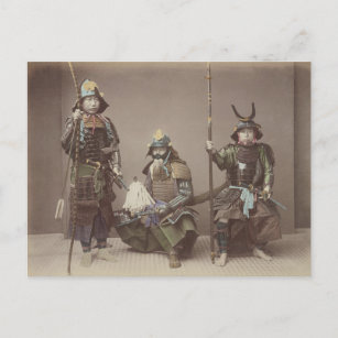 Japanese Samurai In Armour - Vintage Photography Postcard