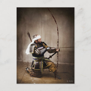 Japanese Samurai in Armour with Bow Postcard